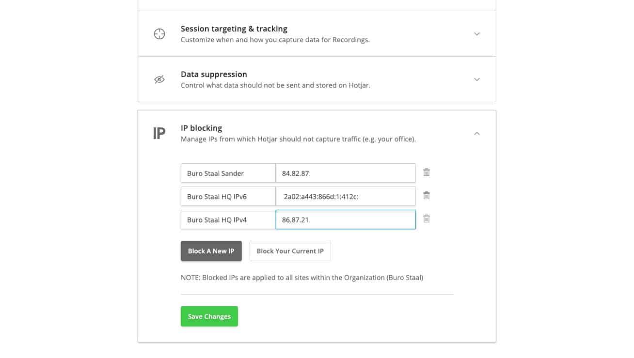 Hotjar IP Blocking