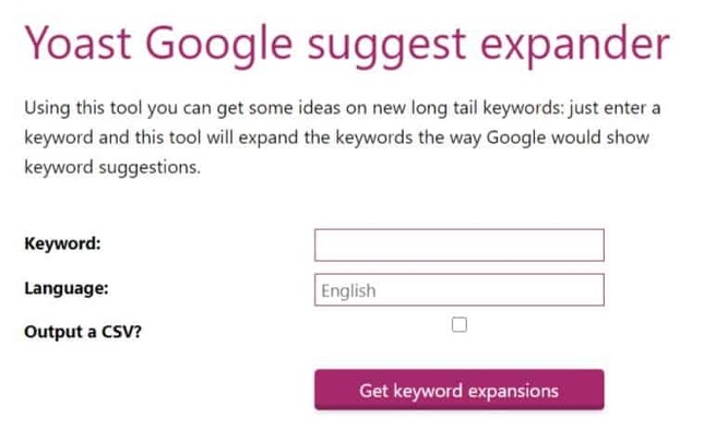 Yoast Google Suggest expander
